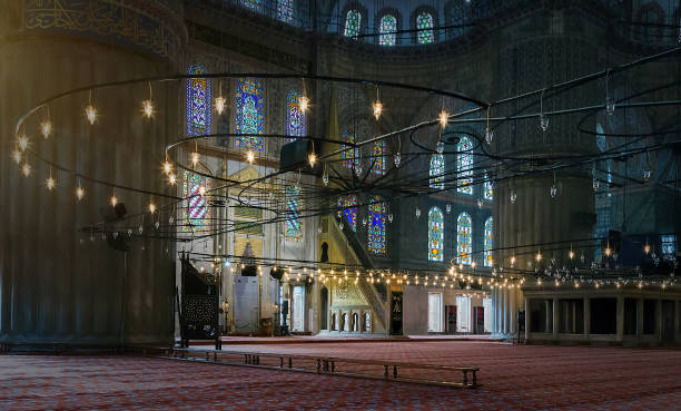 Mihrab Sultanahmet Camii interior Blue Mosque Mihrab interior with decoration in Istanbul. Sultanahmet Camii landmark Turkey camii stock pictures, royalty-free photos & images