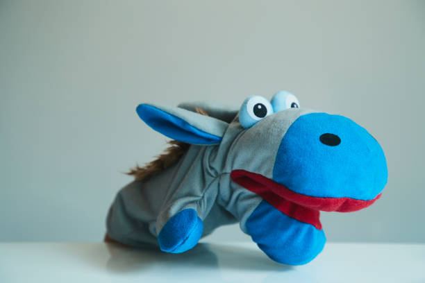istock cute animal puppet, Donkey 1309715936