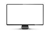 istock Realistic black modern thin frame display computer monitor vector illustration. JPG 1309717274