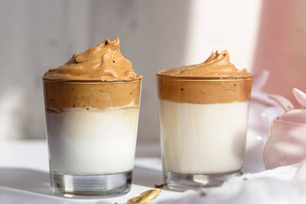 istock dalgona coffee with whipped foam in glasses on white background 1309718858