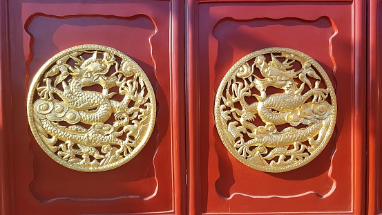 Door decoration on a Chinese building