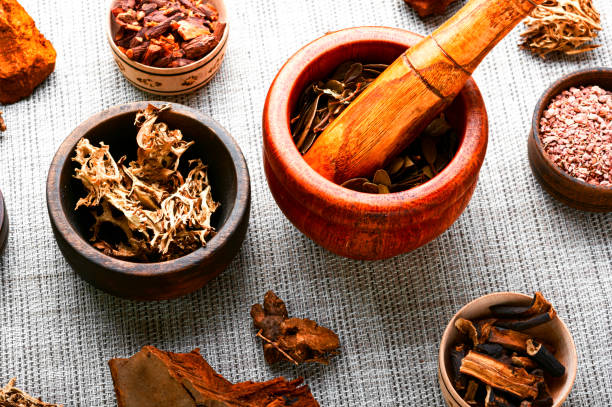 istock Medicinal healing herbs in alternative medicine 1309720882
