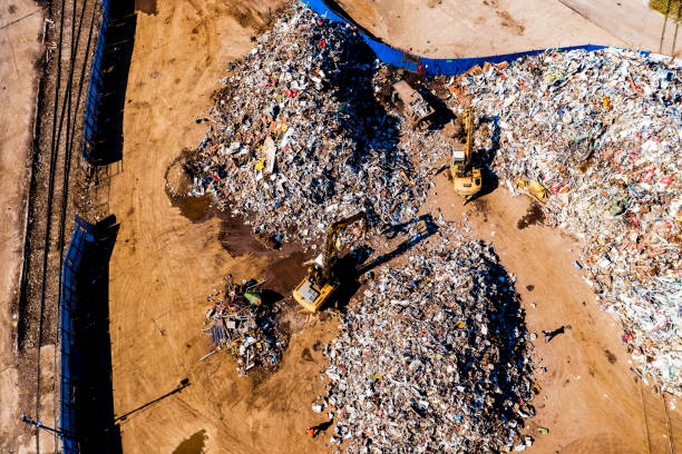 istock Metal recycling center from above 1309724668