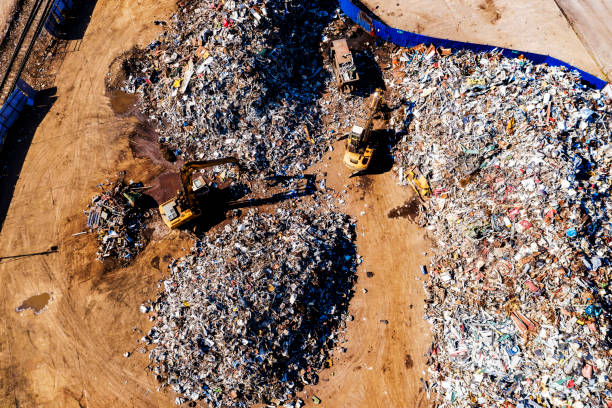 istock Metal recycling center from above 1309724676
