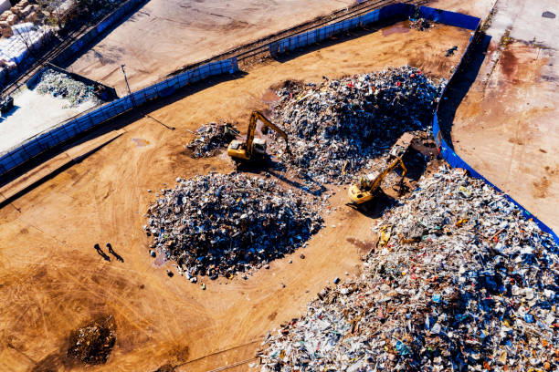 istock Metal recycling center from above 1309724683