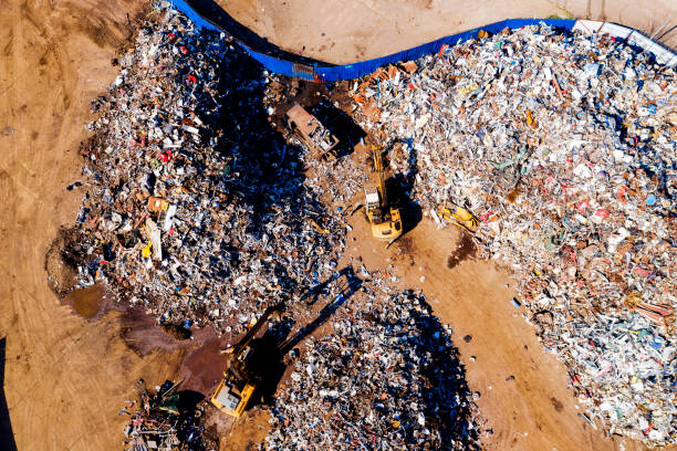 istock Metal recycling center from above 1309724687