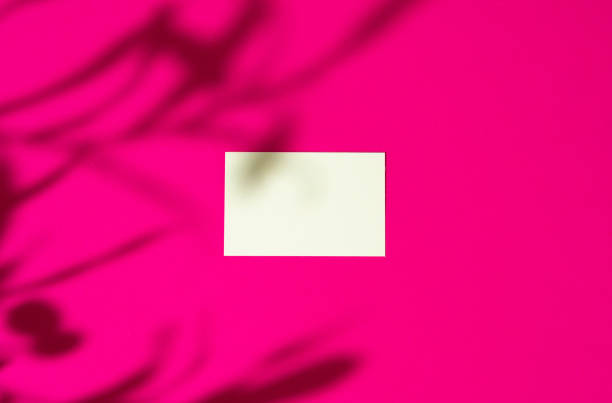 istock Advertising mock-up. White blank businesscards on bright pink background 1309730164