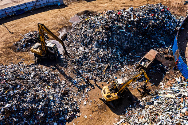 istock Metal recycling center from above 1309730196
