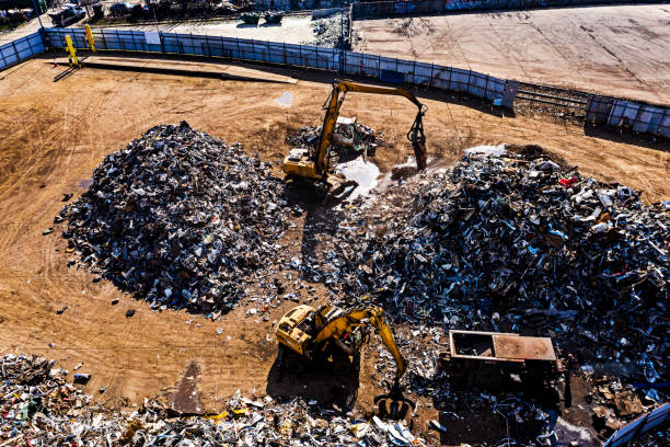 istock Metal recycling center from above 1309730211