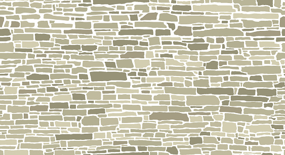 Stone squared brick wall seamless texture. Vector illustration.