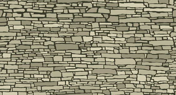Stone squared brick wall seamless texture. Vector illustration.