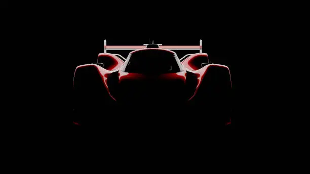 sportscar silhouette on black background, car of my own generic design, legal to use.