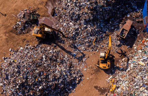 istock Metal recycling center from above 1309736465
