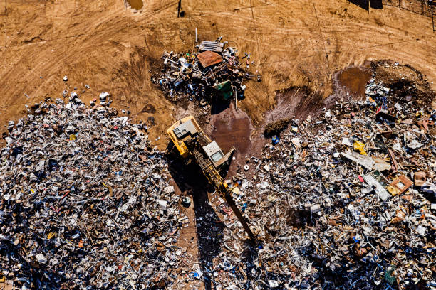 istock Metal recycling center from above 1309736484