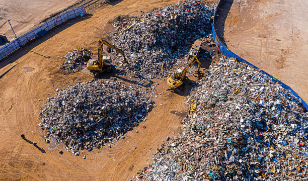 istock Metal recycling center from above 1309736499