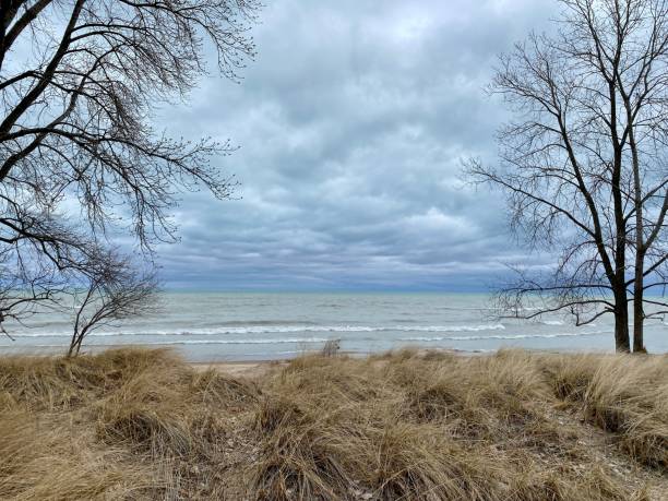 istock Path to Lake Michigan on the Illinois shore 1309737643