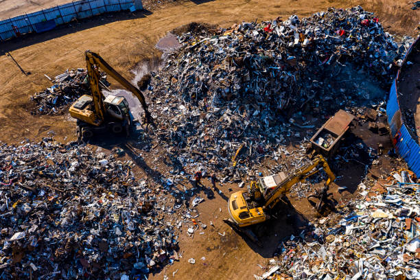 istock Metal recycling center from above 1309738797