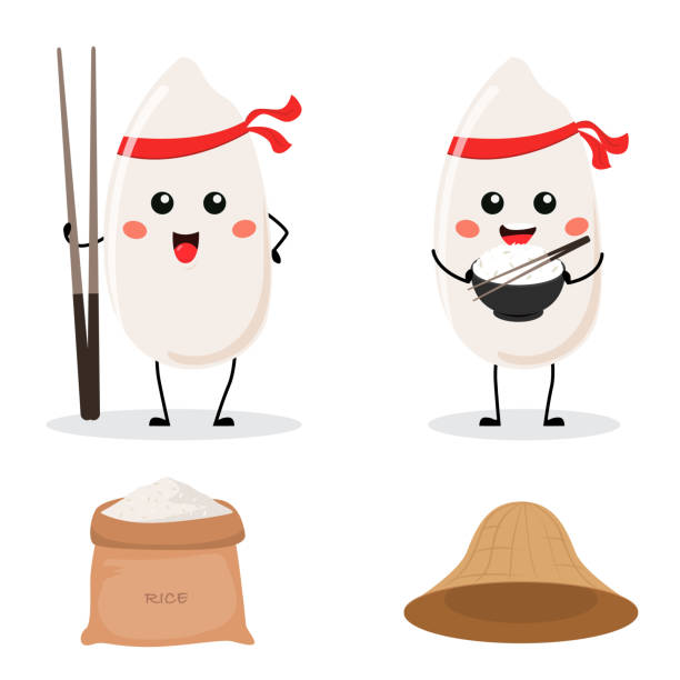 Rice. Character. Mascot Illustrations, Royalty-Free Vector Graphics & Clip  Art - iStock