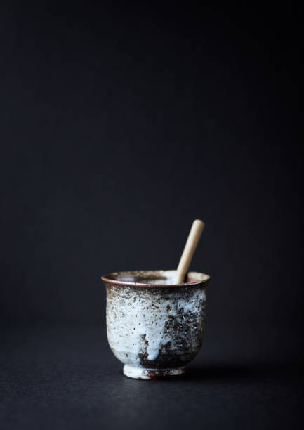 istock Traditional, handcrafted ceramic on dark background. Soft focus. Copy space. 1309740567