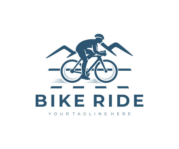 자전거 타기, 자전거 타기, 자전거와 산에 남자, 디자인. 자전거, 자전거 자전거, 자전거, 사이클 또는 벨로시페데, 벡터 디자인 및 일러스트레이션 - endurance race stock illustrations