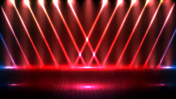 istock abstract futuristic background of red empty stage arena stadium spotlgiht stage background 1309742516
