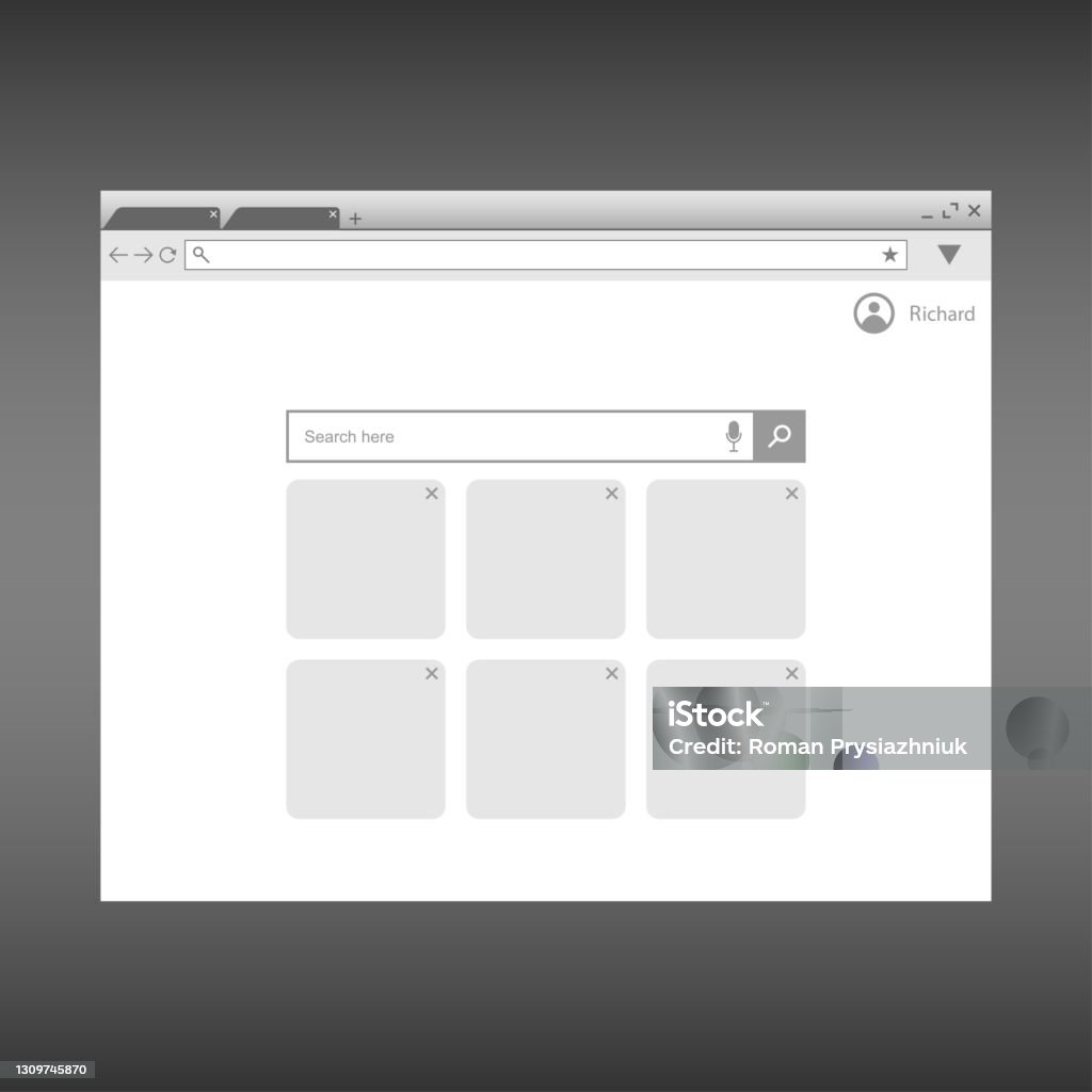 Browser Window Template Web Browser Page Interface Design For Ui Vector ...