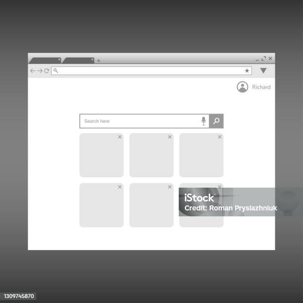 Computer Home Page Browser Window Template Web Browser Page Interface Design For Ui Vector ...