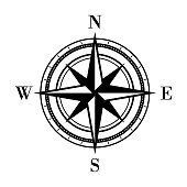 istock Compass icon. Detailed compass with directions. North, south, west, east indicated with arrows. 1309748765