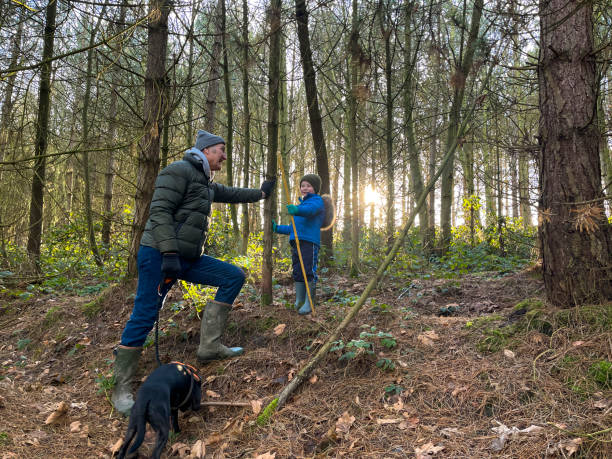 istock Dog Walking in the Woods 1309750983