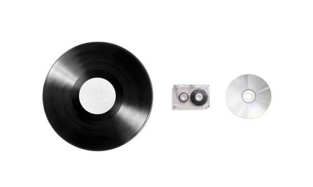 istock Blank vinyl, cassette and cd disk mockup set, isolated 1309752619
