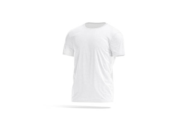 istock Blank white wrinkled t-shirt mockup, side view 1309752656