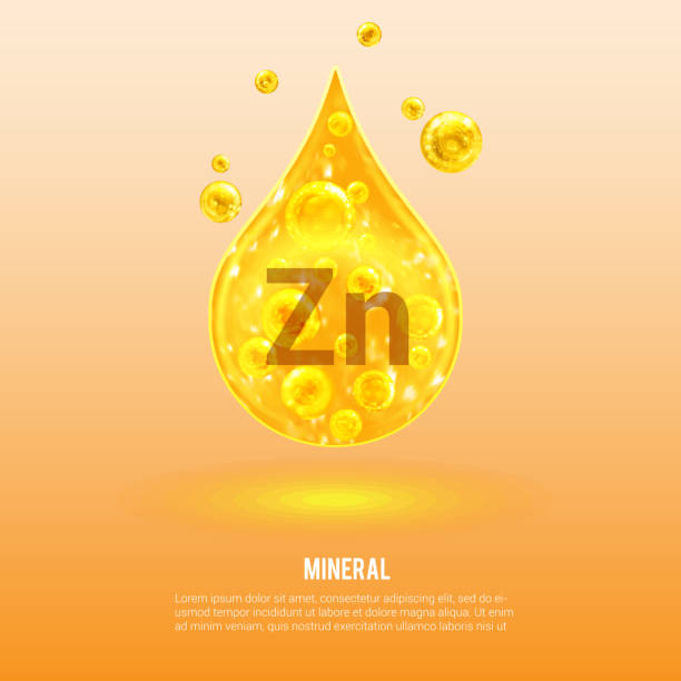 Mineral Zn. Zinc. Mineral Vitamin complex. Golden drop and golden balls. Health concept. Zn Zinc. Mineral Zn. Zinc. Mineral Vitamin complex. Golden drop and golden balls. Health concept. Zn Zinc. zinc element stock illustrations