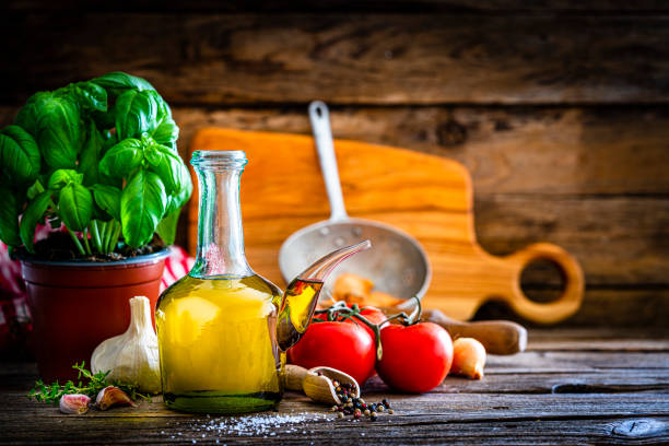 istock Mediterranean food: Italian ingredients still life. Copy space 1309753464