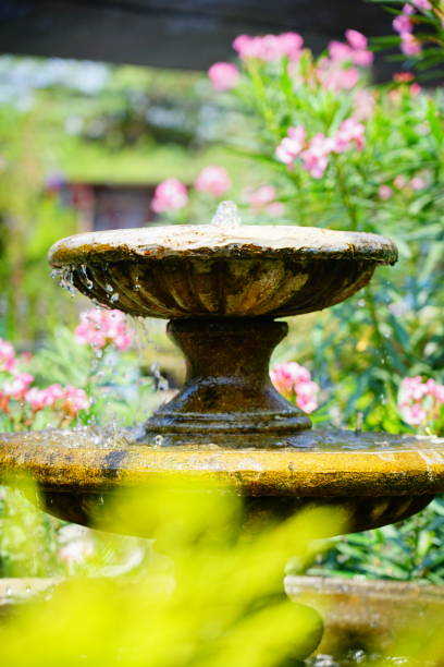 istock Garden fountain flowing 1309756260