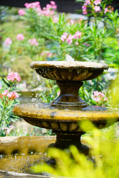 istock Garden fountain flowing 1309756469