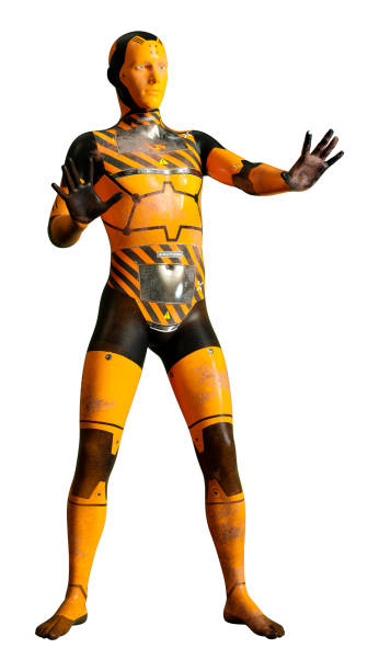 istock 3D illustration male robot on white 1309757868