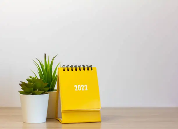 Tear-off calendar for 2022. Desktop calendar for planning, assigning, organizing, and managing each date