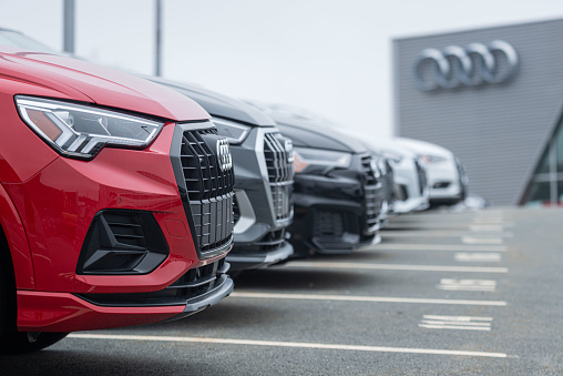Halifax, Canada - March 28, 2021 - New 2021 Audi models at Audi of Halifax in the city's North End.