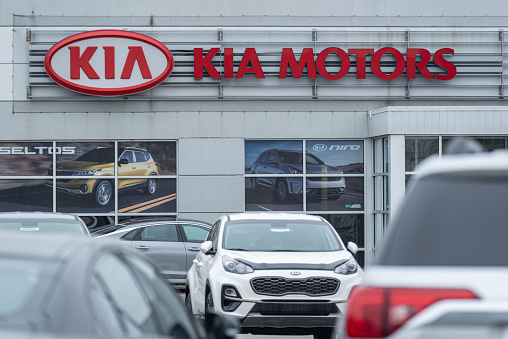 Halifax, Canada - March 28, 2021 - Kia Motors car dealership in the city's North End.