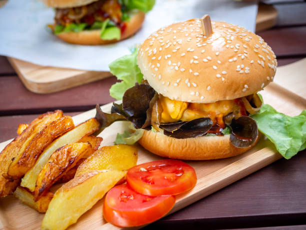 istock Delicious fresh homemade burger. 1309764638