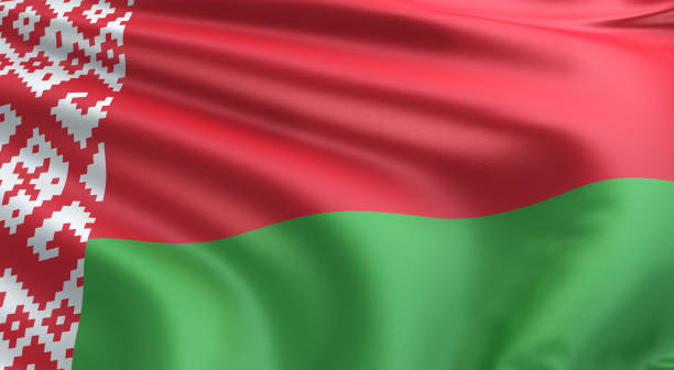 벨라루스 국기 - pole flag rope metal 뉴스 사진 이미지