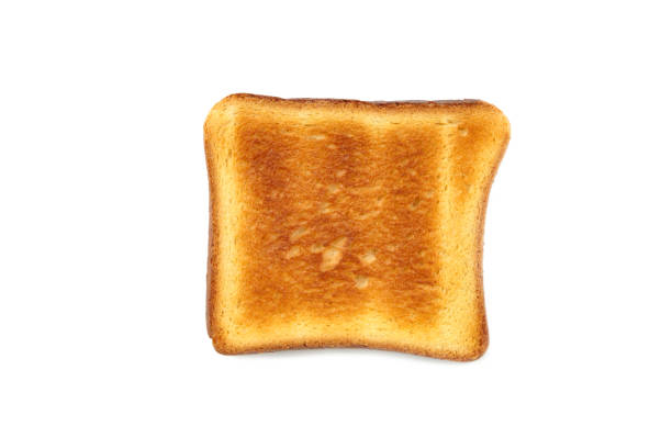 istock Slice of bread toasted isolated on white background. 1309764792