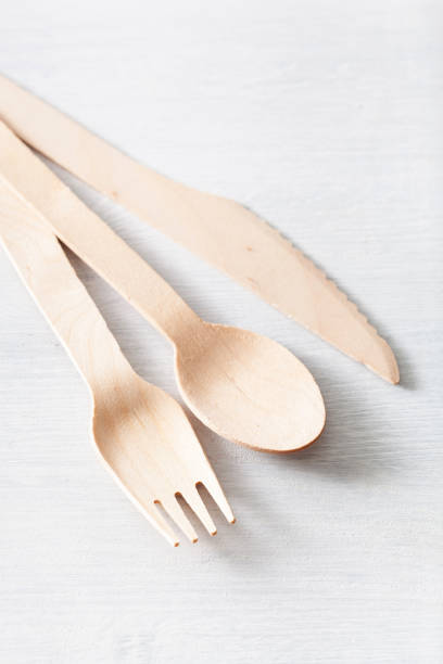 istock eco friendly wooden cutlery. plastic free concept 1309765733