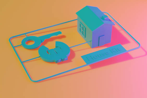 Plastic model kit for HOUSE and real estate sales: euro currency sign, house model, house key model