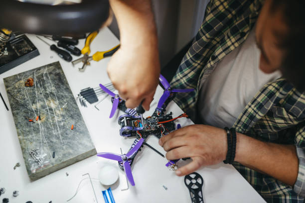 istock Electronics of disassembled drone repairing 1309773449