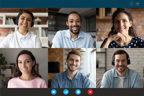 istock Happy multiracial millennial friends communicating distantly. 1309773575