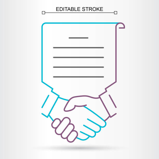 illustrazioni stock, clip art, cartoni animati e icone di tendenza di l'accordo riuscito, stretta di mano accordo - silhouette handshake business customer