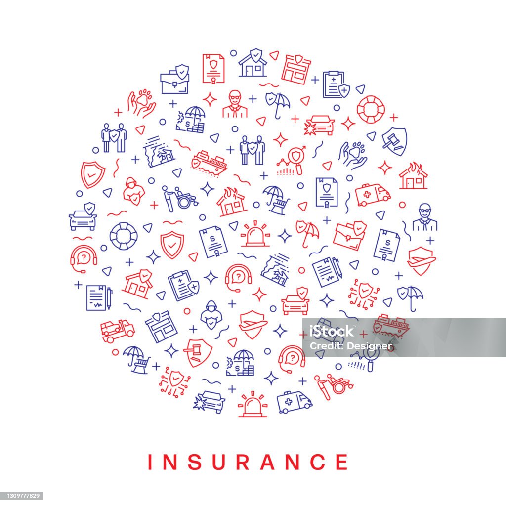 Auto Insurance Patterns Insurance Related Pattern Design Template Vector Illustration Stock ...