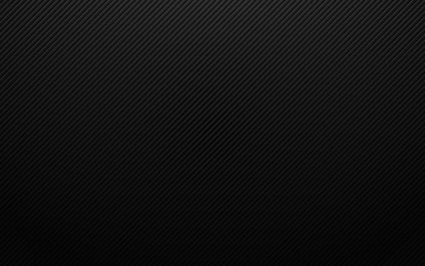 istock Black carbon background. Dark diagonal texture. Metal fiber wallpaper. Futuristic linear backdrop with shadow. Abstract steel material. Vector illustration 1309778915