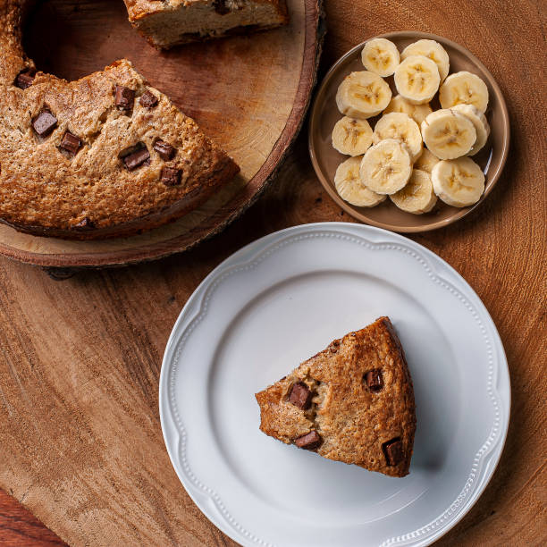 istock Homemade rustic cake with pieces of chocolate. 1309779029